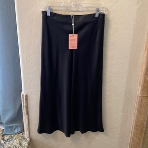 Quince Silk Skirt, Black, size M